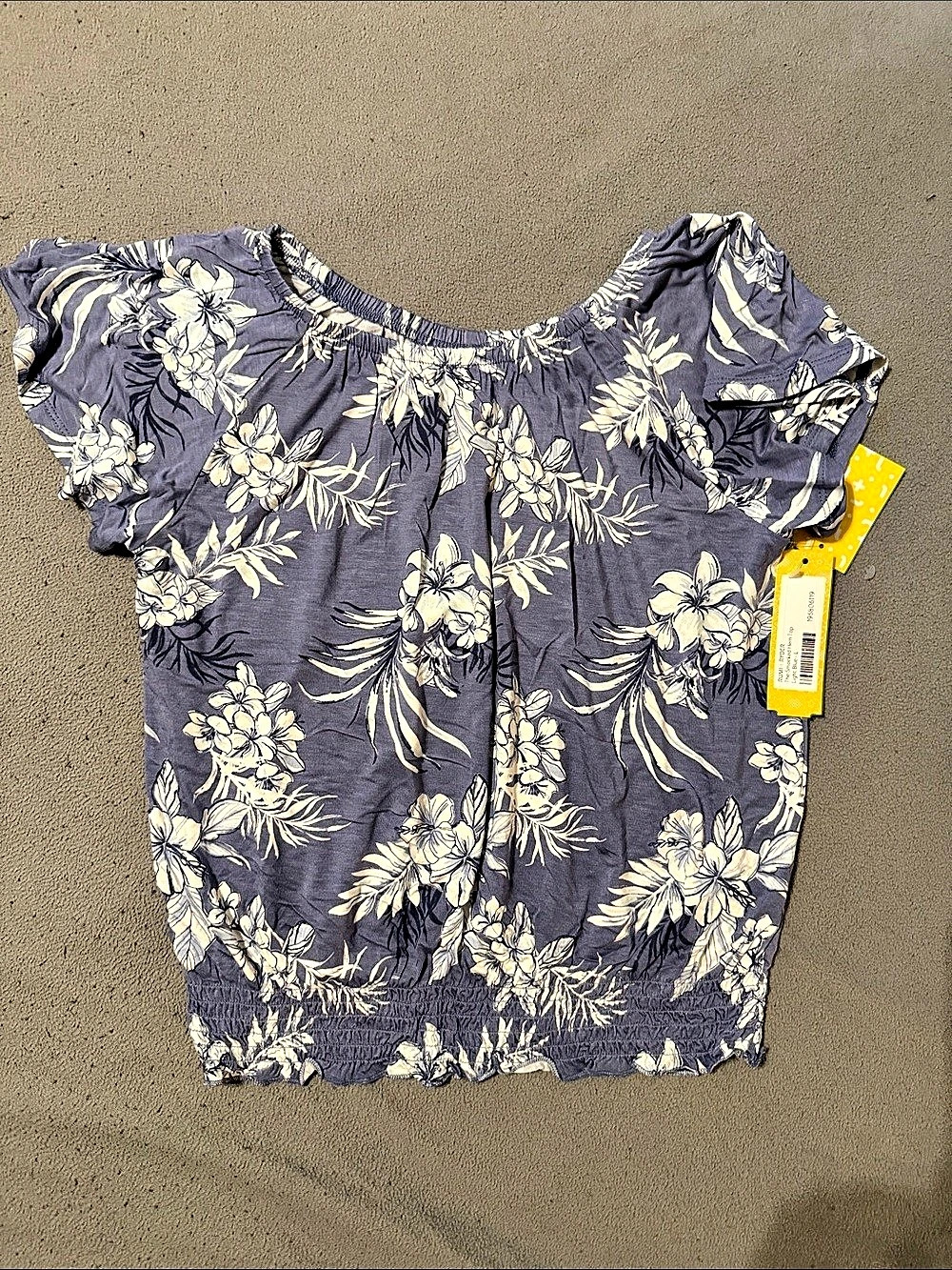 The Children's Place The Smocked Ruffle Sleeve Top Floral Ruffle Sleeve Top NWT